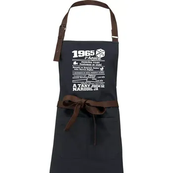 Kuchyňská zástěra 1965 v kostce - Zástěra Vintage - Univerzální velikost ( Dřevěné uhlí )