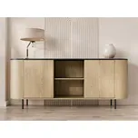 Skříňka Nisken 180 2D, Barva dřeva: dub cremona / mramor černý + černá MIRJAN 5903211420283