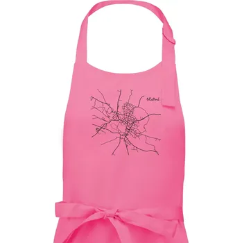 Kuchyňská zástěra Černobílá mapa Blatná - Pánská zástěra na vaření - Univerzální velikost ( Růžová )