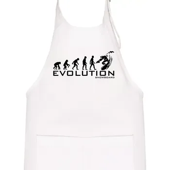 Kuchyňská zástěra Evoluce snowboardu - Dětská zástěra na vaření - Univerzální velikost ( Bílá )