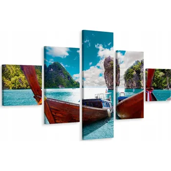 Obraz Vícedílný obraz Moře Stromy Krajina 3D 250x150 cm