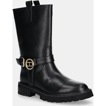 Dámské kozačky Nízké kozačky Twinset dámské, černá barva, na plochém podpatku, 252TCP192 252TCP192.00006 99X, EUR 41