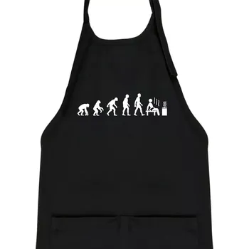 Kuchyňská zástěra Evoluce sauna - Dětská zástěra na vaření - Univerzální velikost ( Černá )