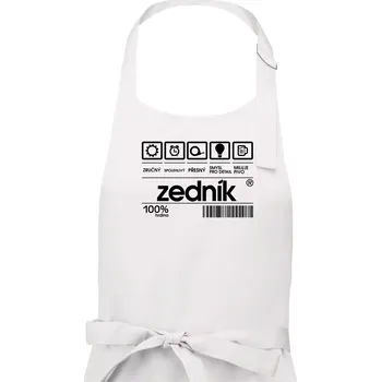 Kuchyňská zástěra Čárový kód zedník - Pánská zástěra na vaření - Univerzální velikost ( Bílá )
