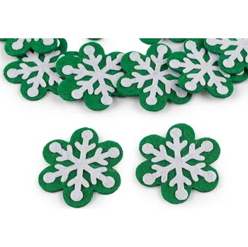 Vánoční filcová vločka Ø50 mm, barva 2 zelená