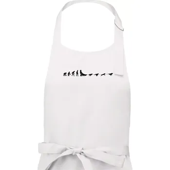 Kuchyňská zástěra Evoluce psí spřežení - Pánská zástěra na vaření - Univerzální velikost ( Bílá )