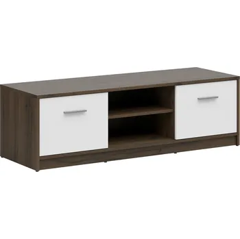 Televizní stolek TV stolek do obývacího pokoje Nepo Plus - Black Red White - BRW Dub Noble-Bílá 139x43 cm