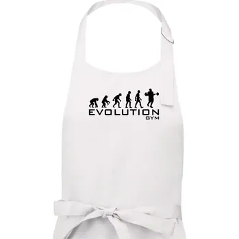Kuchyňská zástěra Evoluce Gym - Pánská zástěra na vaření - Univerzální velikost ( Bílá )