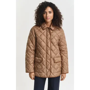 Dámská bunda BUNDA GANT QUILTED JACKET WITH CORD TRIM WARM KHAKI