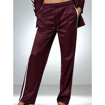 Dámské kalhoty Sinsay - Teplákové kalhoty se širokými nohavicemi - burgundy - 233FK-93X - 233FK-93X-XL