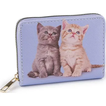Peněženka Dámská / dívčí peněženka kočky 9,5x12,5 cm - 7 levandulová