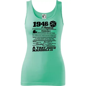 Dámské tričko 1946 v kostce - Dámské tílko - 2XL ( Mátová )