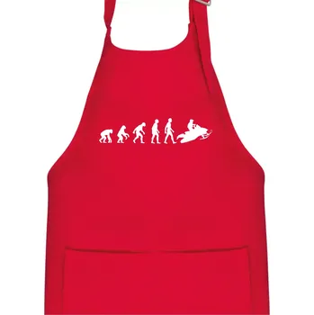 Kuchyňská zástěra Evoluce skútr - Dětská zástěra na vaření - Univerzální velikost ( Červená )
