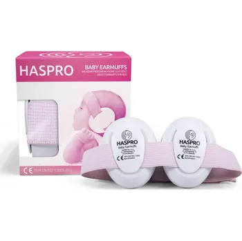 Dětský bezpečnostní prvek Haspro Hearing Protection BABY sluchátka na uši, 0m+, růžová