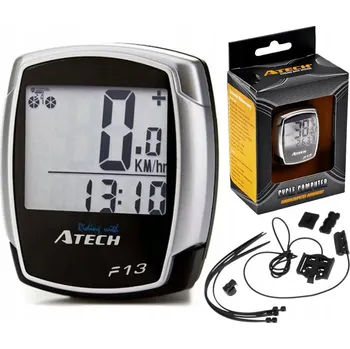 Tachometr Cyklopočítač drátový Atech F13