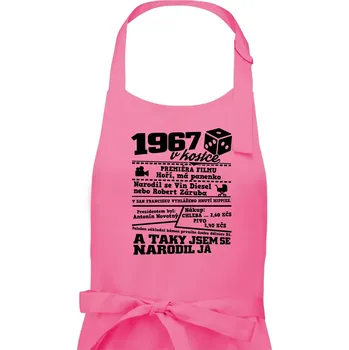 Kuchyňská zástěra 1967 v kostce - Pánská zástěra na vaření - Univerzální velikost ( Růžová )