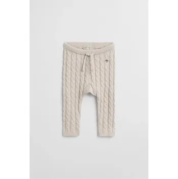 TEPLÁKY GANT SHIELD COTTON CABLE LEGGINGS LIGHT BEIGE MELANGE