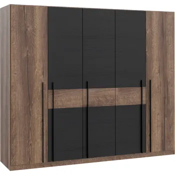 Šatní skříň Skříň Bellevue - Forte N09 Dub Černý / Dub Ušlechtilý 260.8x220 cm