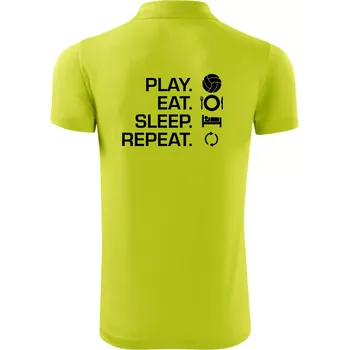 Pánská košile Play Eat Sleep Repeat volejbal - Polokošile Victory sportovní (dresovina) - S ( Limetková )