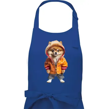 Kuchyňská zástěra Pomeranian v bundě - Pánská zástěra na vaření - Univerzální velikost ( Královská modrá )