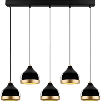 Lustr na lanku YILDO 5xE27/40W/230V černá/zlatá