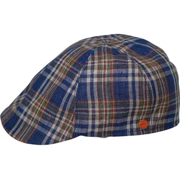 Čepice Pánská letní lněná modro-žlůtá bekovka - Mayser - UV faktor 80 - Paddy - limitovaná kolekce Velikost: 59 cm (L)