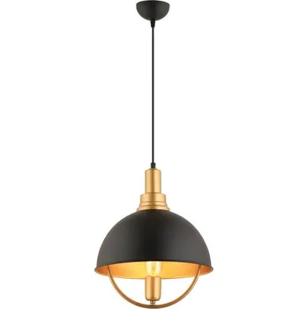 Lustr na lanku MONZA 1xE27/40W/230V pr. 30 cm černá/zlatá
