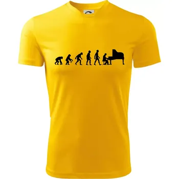 Chlapecké tričko Evoluce piano - Dětské triko sportovní (dresovina) - 122 cm/6 let ( Žlutá )