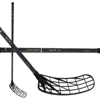 Florbalová hůl Unihoc Unilite Max Titan 26 Slim Black/Gold vel. 100cm (= 110cm) levá kulatá (levá ruka dole)