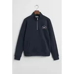 MIKINA GANT GRAPHIC HALF ZIP SWEATSHIRT EVENING BLUE