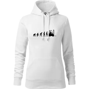 Dámská mikina Evoluce ještěrka - Mikina dámská Cape s kapucí - XL ( Bílá )