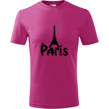 Purpurové dětské tričko Paříž - barva purpurová - velikost 10let