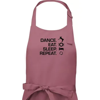 Kuchyňská zástěra Dance eat sleep repeat - Kluk - Pánská zástěra na vaření - Univerzální velikost ( Starorůžová )