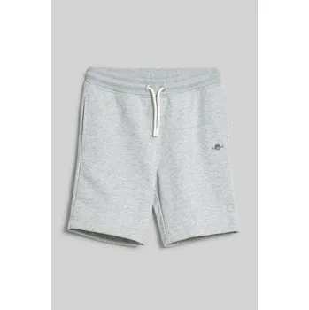 Dívčí kraťasy TEPLÁKOVÉ ŠORTKY GANT SHIELD SWEATSHORTS LIGHT GREY MELANGE