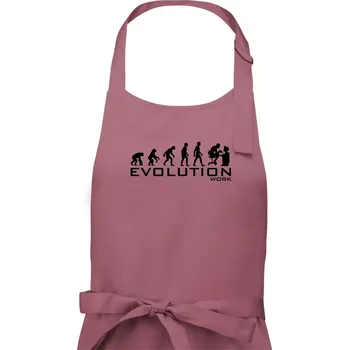 Kuchyňská zástěra Evoluce práce - Pánská zástěra na vaření - Univerzální velikost ( Starorůžová )