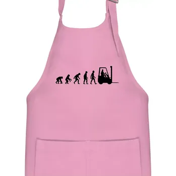 Kuchyňská zástěra Evoluce ještěrka - Dětská zástěra na vaření - Univerzální velikost ( Růžová )