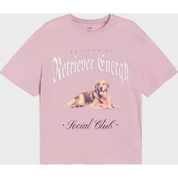 Dívčí tričko Sinsay - Bavlněné tričko - růžová - 490FV-39X - 490FV-39X-152