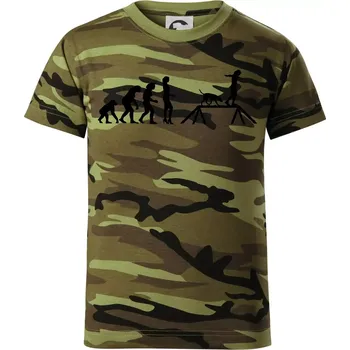 Evoluce agility žena - Dětské maskáčové triko - 134 cm/8 let ( Zelený maskáč )