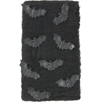 Smiffys Síťovina s netopýry černá 4,5 m x 61 cm