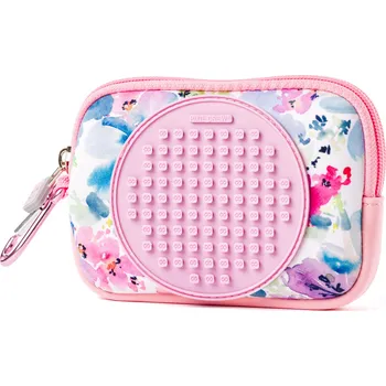 Penál PIXIE CREW malá kapsička s karabinou a silikonovým panelem – japonské jaro, růžová + Brožurka kreativních nápadů + 30 malých pixelů zdarma