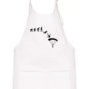 Kuchyňská zástěra Evoluce parašutista seskok - Dětská zástěra na vaření - Univerzální velikost ( Bílá )