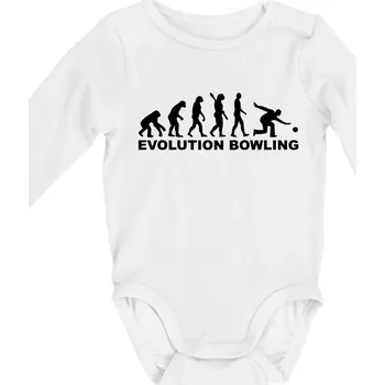 Kojenecké oblečení Evoluce bowling - Body kojenecké s dlouhým rukávem - Dlouhý r. do 3 měs ( Bílá )