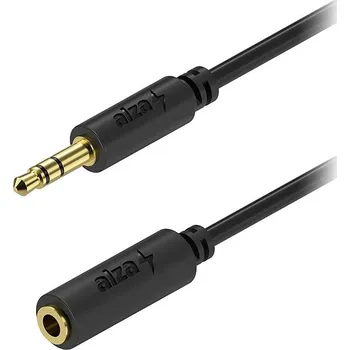 Datový kabel AlzaPower Core Audio 3.5mm Jack (M) to 3.5mm Jack (F) 5m černý