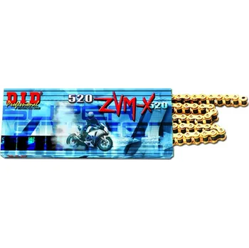 Řetězová sada pro motocykl Zvm-x série x-kroužkový řetěz d.i.d chain 520zvm-x 112 l zlatá/zlatá 35910 103071112