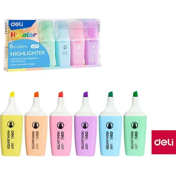 Zvýrazňovač DELI mini pastel, 1-5 mm - sada 6 ks
