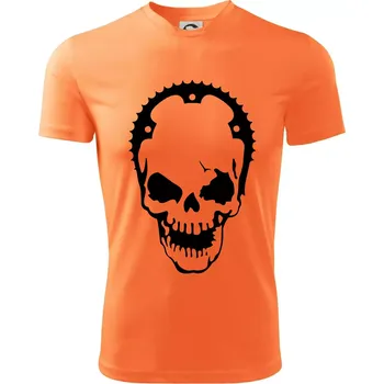 Chlapecké tričko Rozeta lebka - Dětské triko sportovní (dresovina) - 122 cm/6 let ( Neon mandarine )