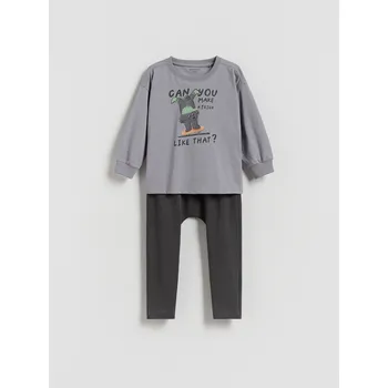 Dětská móda Reserved - Bavlněná sada - světle šedá - 059FI-09X - 059FI-09X-98