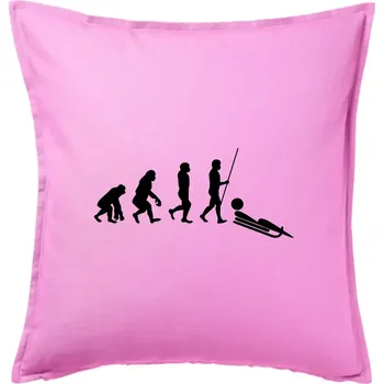 Polštář Evoluce jízdy na bobu - Polštář 50x50 - 50x50 - Pouze potah ( Růžová )