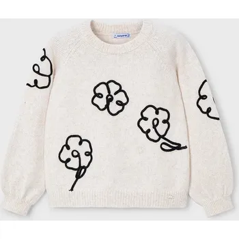 Dívčí svetr Dětský svetr Mayoral béžová barva, 4308 4308.6L.Mini.9BYA 12X, vel. 116