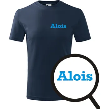 Tmavě modré dětské tričko Alois - dětské tričko se jménem - barva tmavě modrá - velikost 10let